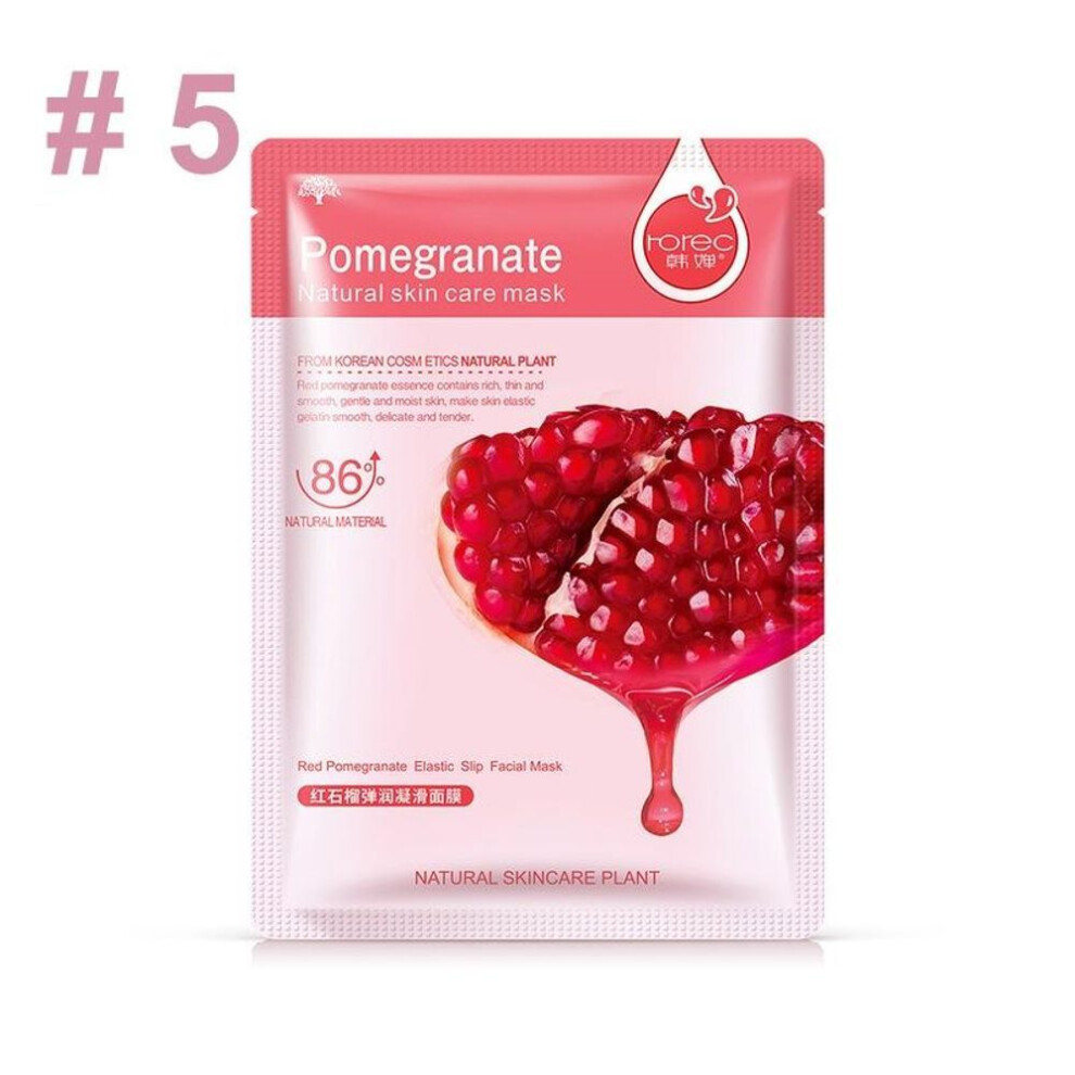 (as the picture, 5-1pcs) Skin Care Fruit Face Mask Moisturizing Deep Nourish Brighten Moisturizing Facial Mask Hyaluronic