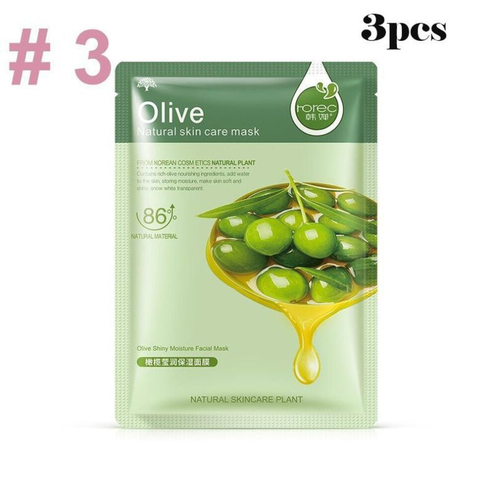 (as the picture, 3-3pcs) Skin Care Fruit Face Mask Moisturizing Deep Nourish Brighten Moisturizing Facial Mask Hyaluronic