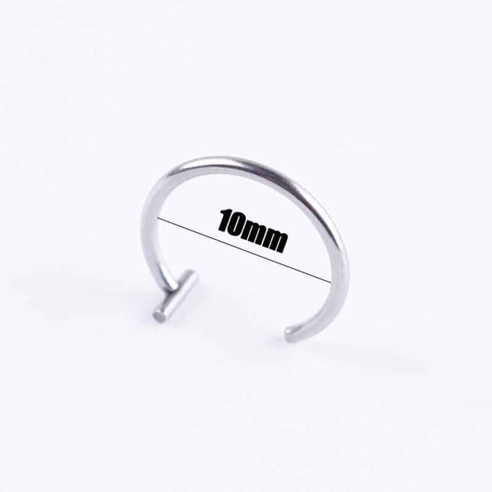 (silver, 10mm) Lips Rings Titanium Steel Fake Nose Ring Septum Piercing Clip On Mouth Ring Fake Piercing Body Clip