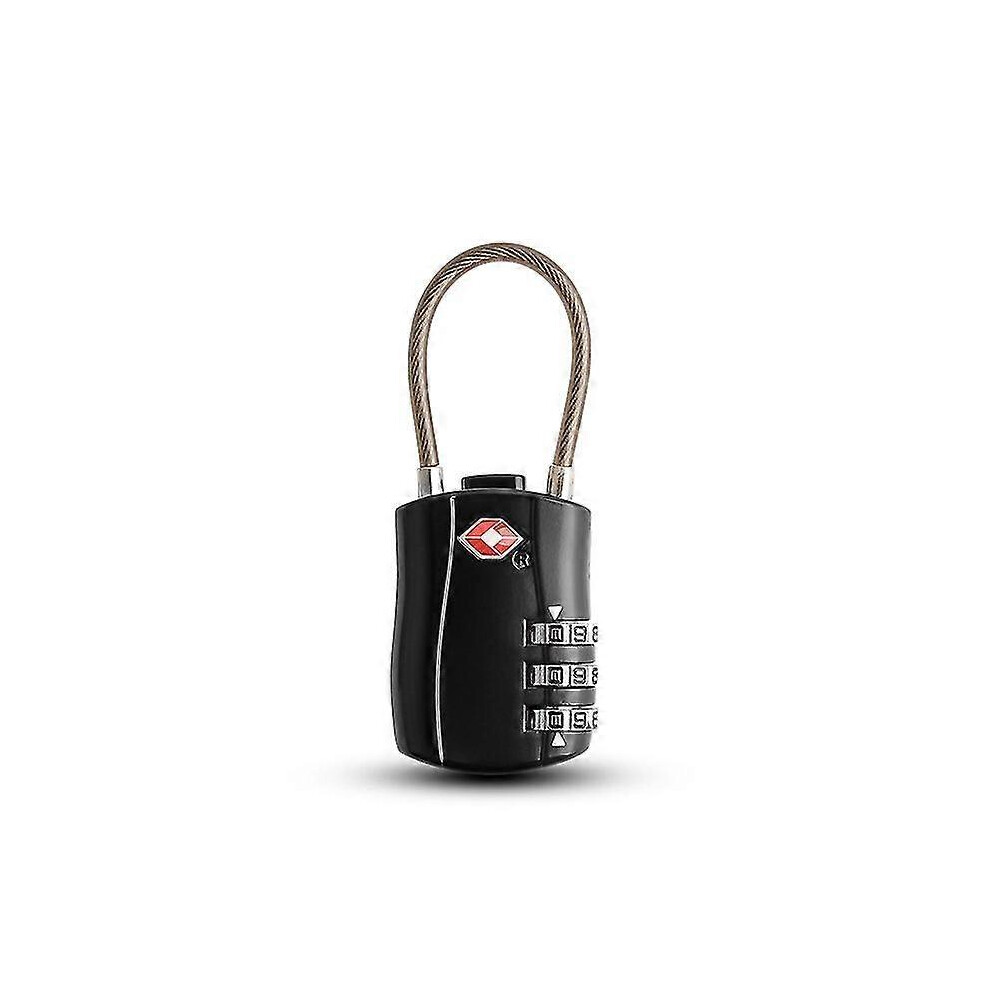 Konhill (As Show, One Size) Luggage Lock, 3 Position Security Padlock, Combination Padlock, Suitcase, Baggage Bag, Combination Lock, Anti-Theft Lock (Black) Black