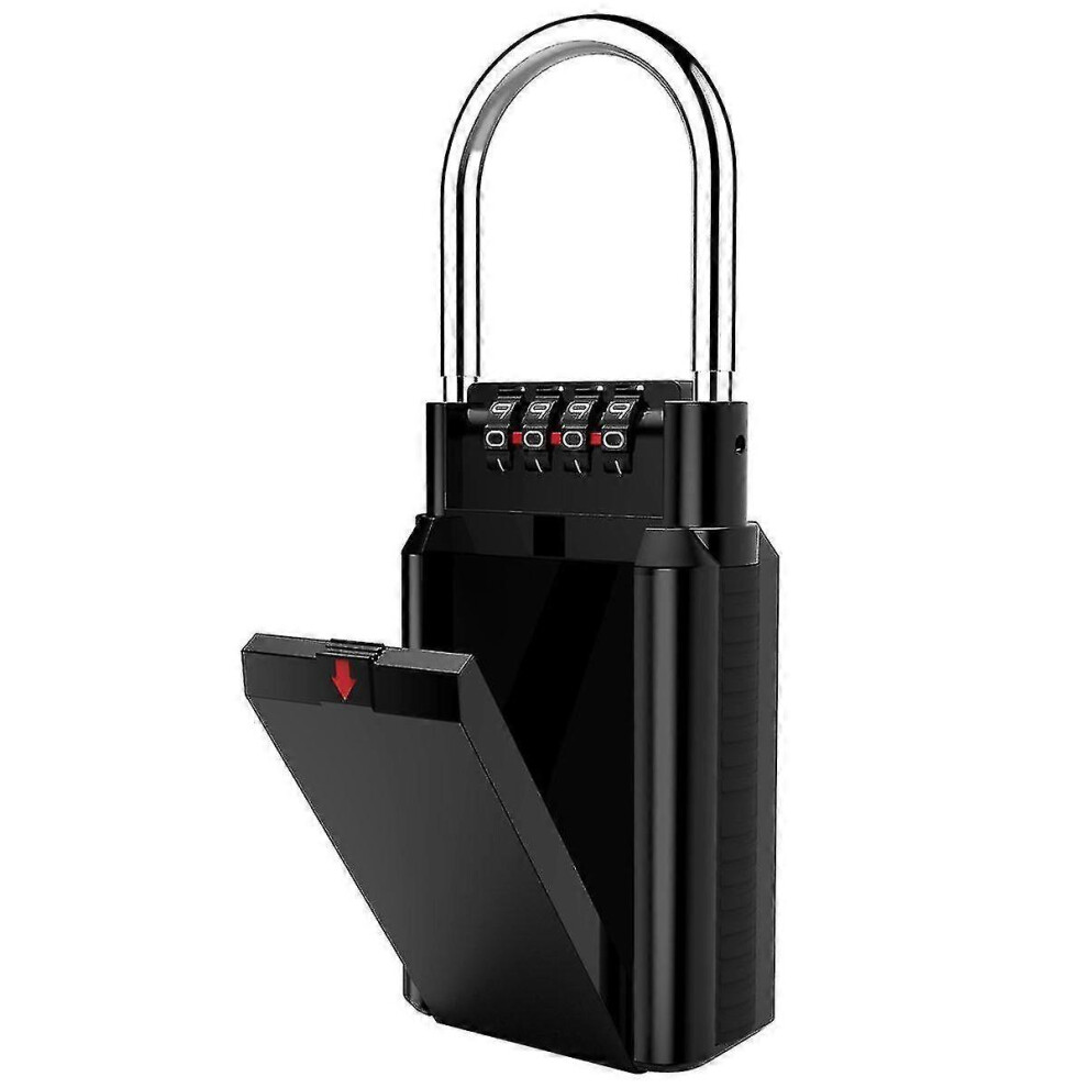 Konhill (As Show, One Size) Key Lock Box, Coded Key Box, Storage Combination Safe Box, Secure Storage For Select Access Keys, Crjjkoy Black