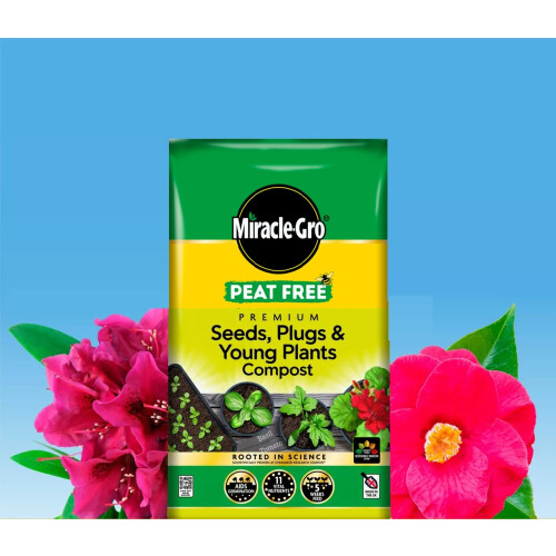 Miracle-Gro Compost For Seeds Plugs and Young Plants Peat Free Potting Compost 20L