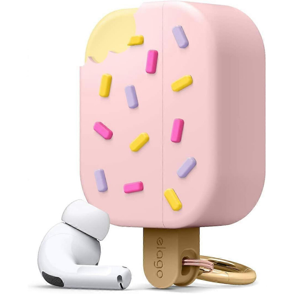 Konhill (As Show, One Size) Ice Airpods Pro Case With Keychain Designed For Apple Airpods Pro Case (Strawberry) Cream