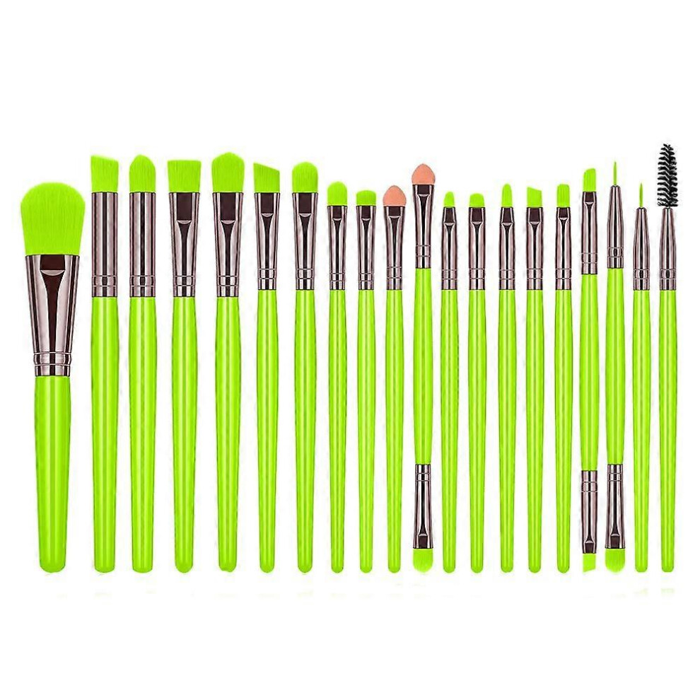 Konhill Green (As Show, One Size) Heytea Pack Of 20Pcs Cosmetic Eye Shadow Sponge Eyeliner Eyebrow Lip Nose Foundation Powder Makeup Brushes Sets (Fluorescent
