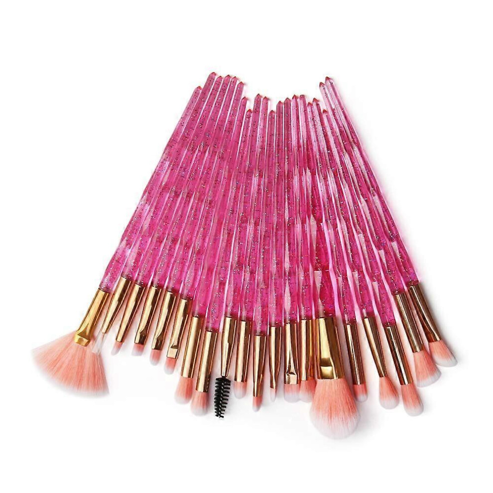 Konhill (As Show, One Size) Heytea Pack Of 20Pcs Cosmetic Eye Shadow Sponge Eyeliner Eyebrow Lip Nose Foundation Powder Makeup Brushes Sets (Diamond-Rose)