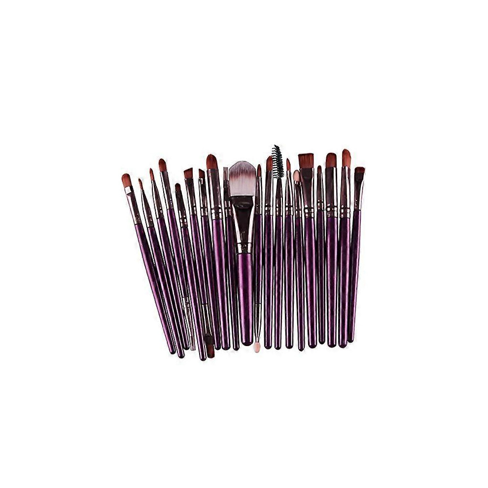 Konhill Purple (As Show, One Size) Heytea Pack Of 20Pcs Cosmetic Eye Shadow Sponge Eyeliner Eyebrow Lip Nose Foundation Powder Makeup Brushes Sets (Coffee+Purple)