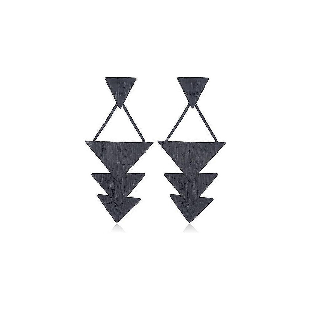 Konhill (As Show, One Size) Wooden Earrings For Women - Big Round Circle Geometric Wood Drop Dangle Hook Earrings