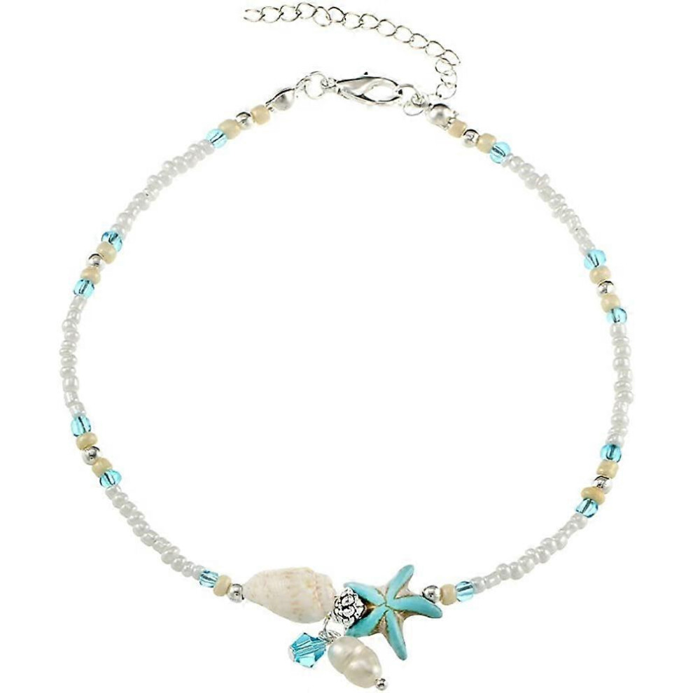 Konhill (As Show, One Size) Heytea Boho Anklet Bracelet For Women Teen Girls, Handmade Elphant Sun Turtle Shell Ankle Bracelets Summer Foot Jewelry