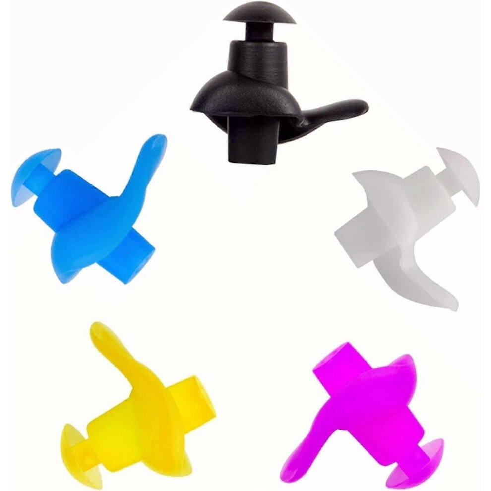 Konhill (As Show, One Size) Swimming Ear Plugs, Upgraded 4 Pairs Professional Waterproof Reusable Silicone Earplugs For Swimming Showering Bathing Surfing And