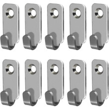 (As show, One size) 10pcs Heavy Duty Hanger 304 Stainless Steel Wall Mounted Mini J Hook for Mirror Picture Frames Hanging Wire/D Rings/Keyhole Hangers