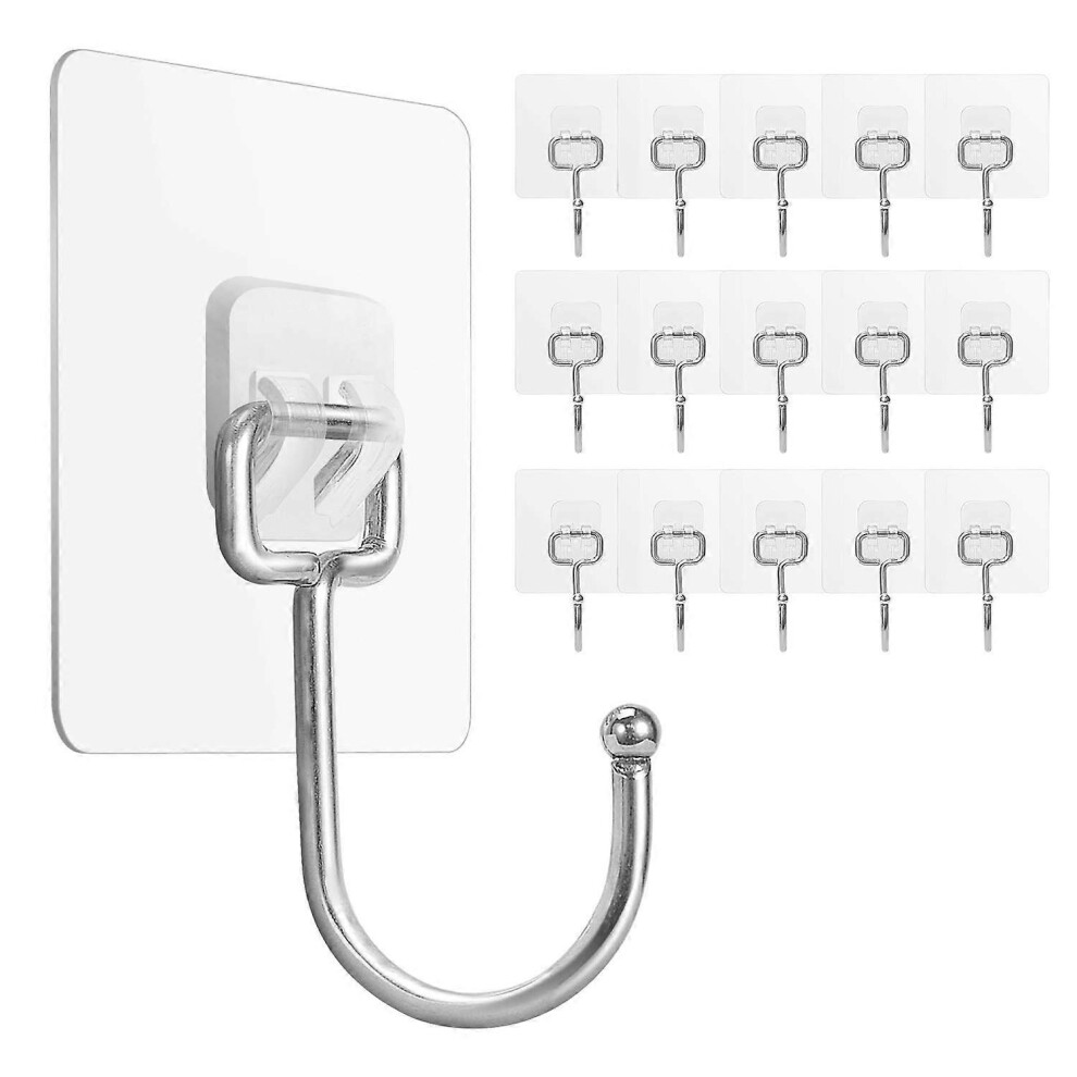 Konhill (As Show, One Size) Large Adhesive Hooks 22Ib(Max),Waterproof And Rustproof Wall Hooks For Hanging Heavy Duty,Stainless Steel Towel And Coats Hooks To