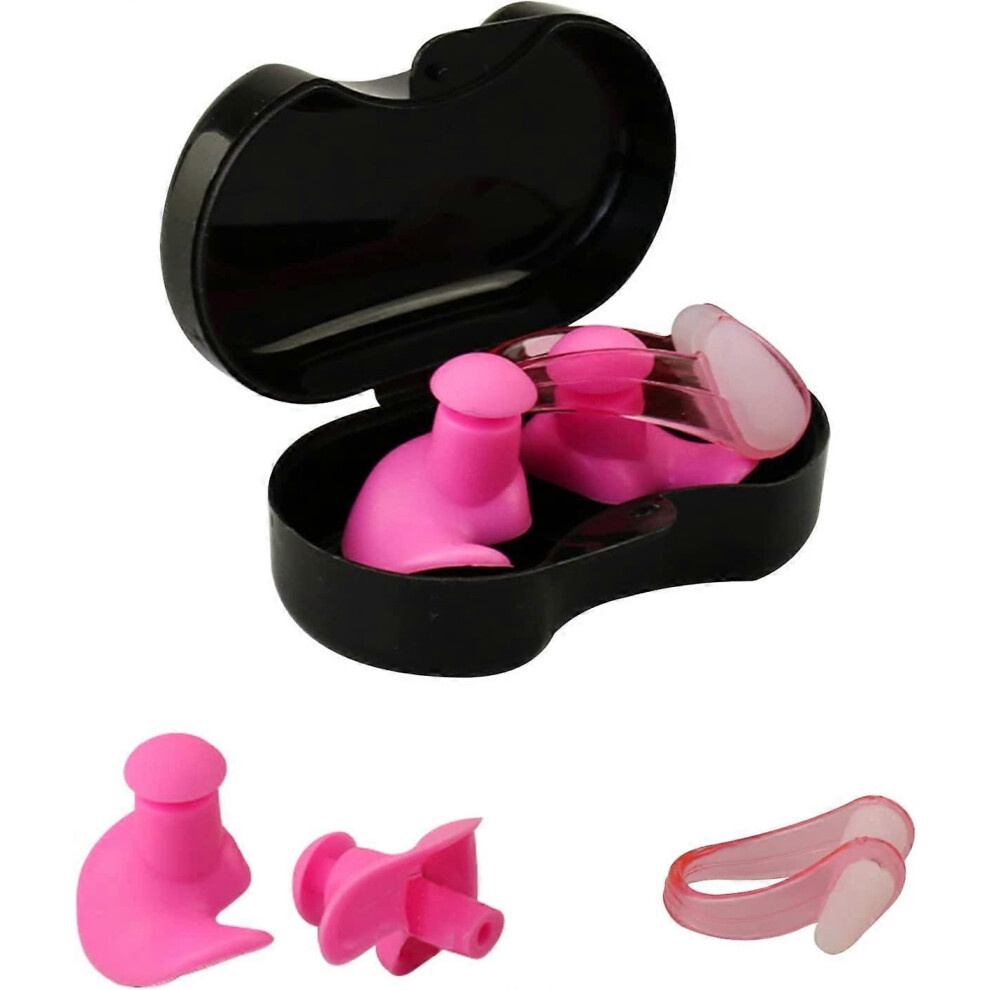 Konhill (As Show, One Size) Swimming Ear Plugs Nose Clip Nose Protector For Adults Great Waterproof Reusable Silicone Earplugs Nose Clips For Swimming