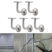 (As show, One size) Pack Of 5 Stainless Bannister Support Wall Mounted Handrail Brackets Ballustrade Stair Rail Holder Y