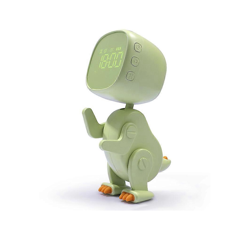 Fitville (As Show, One Size) Kids Alarm Clock Alarm Clock For Kids,Dinosaur Toddlers Night Light Clock For Bedroom,Birthday Gifts For Girls Boys Children,Green