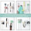 4PCS Silicone Toothbrush Holders Multi-Function Hook Waterproof Self Adhesive Wall Mounted Single Hook 3
