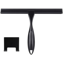 Shower Squeegee, Stainless Steel Window Squeegee Cleaner With Hook, Shower Screen Wiper For Bathroom, Window,Mirror ,Car Glass Black