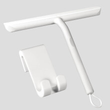 21CM Shower Squeegee ,Silicone Squeegee Shower Cleaner With Hook,Bathroom Shower Wiper, Shower Scraper For Mirror,Car,Window ,Glass Cleaning White
