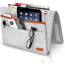 Felt Bedside Pocket, Bedside Hanging Storage Organizer Anti-Slip For Sorting Magazine, Tablet, Phone, Earphone, Remote, - Dark Grey