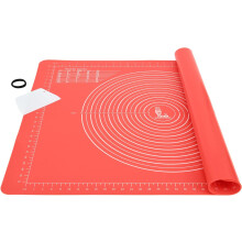 Nonstick Silicone Baking Mat Non Slip Baking Mat , Bpa Free,For Cookies, Macarons, Bread (71X51CM, Red)