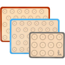 Set Of 3-Silicone Baking Mats , Non Stick Oven Tray Liners For Macarons/Cake/Pizza/Bread Making