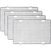 4 Pack Cooling Racks Baking Rack, Carbon Steel Wire Rack For Roasting, Grilling, Cooking And Drying For Cake/Pizza/Meat, 40.5 X 25.5 X 2CM