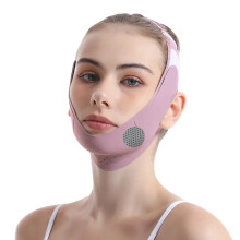 (Purple) Graphene Face Slimming Bandage V-Line Face Shaper Facial Chin Cheek Lifting Belt Anti Wrinkle Face Lift Up Strap