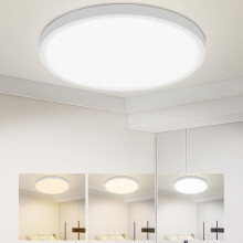 Ceiling Light - 12 Inch, 24W, Flat, Round, White - LED Flush Mount Light Fixtures for Bedroom