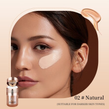(02 Natural) Air Cushion BB Cream Butterfly Powder Puff Moisturizing Foundation Concealer