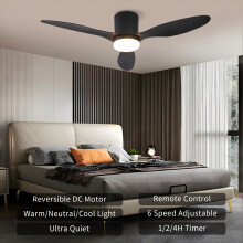 (Type B) 62cm 3-speed ceiling fan with light, very suitable for restaurants, cafes, shopping malls, semi-recessed ceiling fan lights