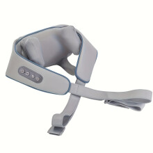 (Gray) Silicone and Plastic Neck and Back Massager, Electric Acupressure Shiatsu, Heat Function, Deep Kneading Massage