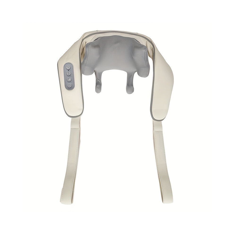 Flemye Beige (Beige) Silicone And Plastic Neck And Back Massager, Electric Acupressure Shiatsu, Heat Function, Deep Kneading Massage