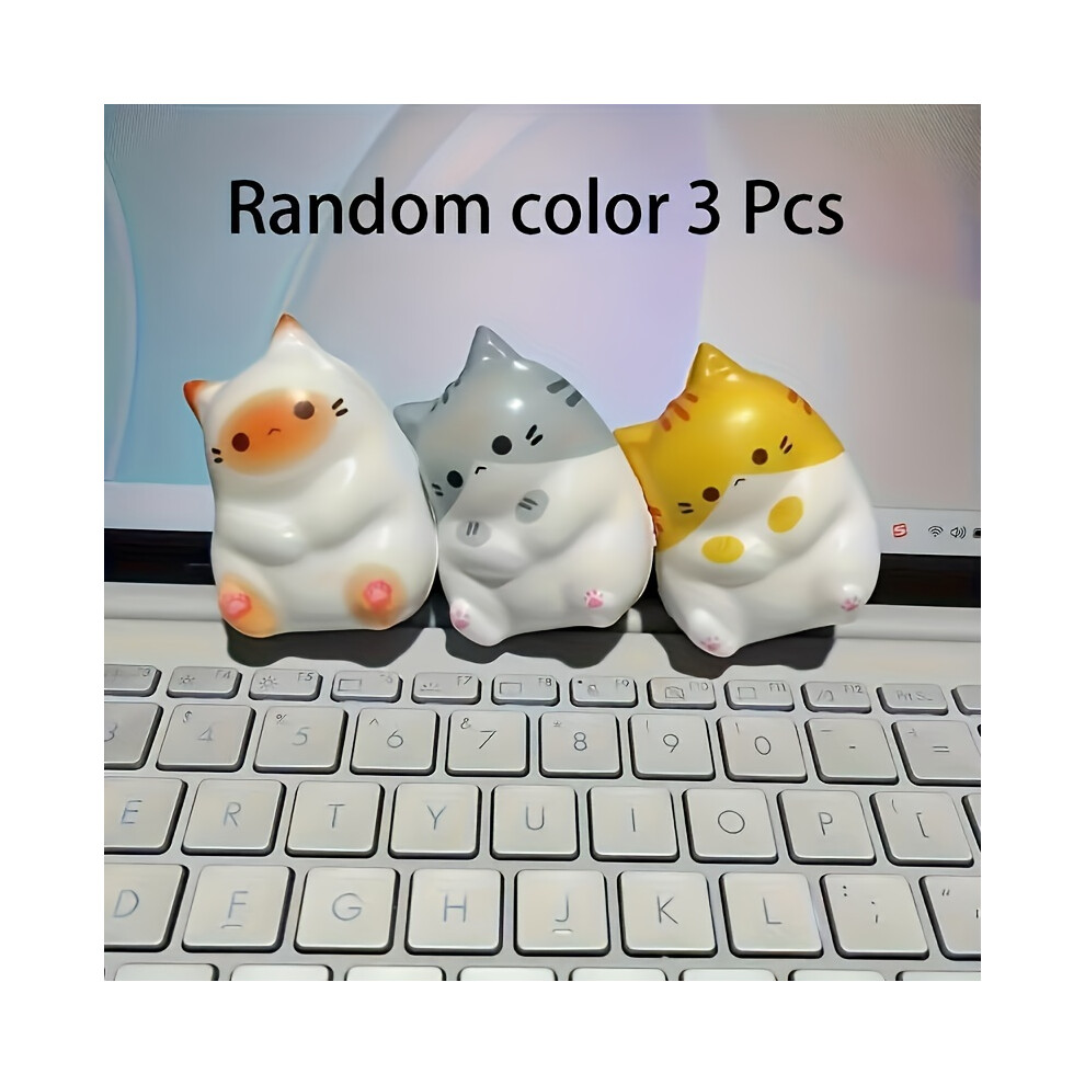 Photos - Other Toys  3 Cute Cartoon Cat Stress Relievers - Soft PU Squeeze Balls That Rise Slowly to Relieve Stress(3pcs)