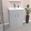 NES Home Nes Home Matte Grey 600mm Floor Standing Vanity Unit & White Basin Flat Pack 5