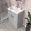 NES Home Nes Home Matte Grey 600mm Floor Standing Vanity Unit & White Basin Flat Pack 4