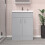 NES Home Nes Home Matte Grey 600mm Floor Standing Vanity Unit & White Basin Flat Pack 2