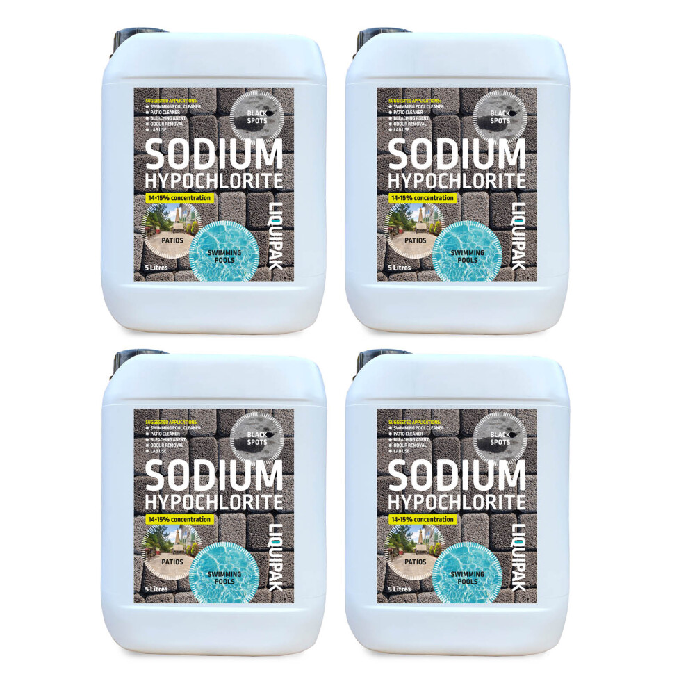 Sodium Hypochlorite 14-15% Patio Cleaner, Swimming Pool Chlorine 20L