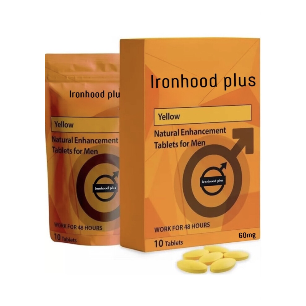 Ironhood Plus 20 X 60Mg Pills For Men Fast Acting Strength Herbal Supplements Yellow
