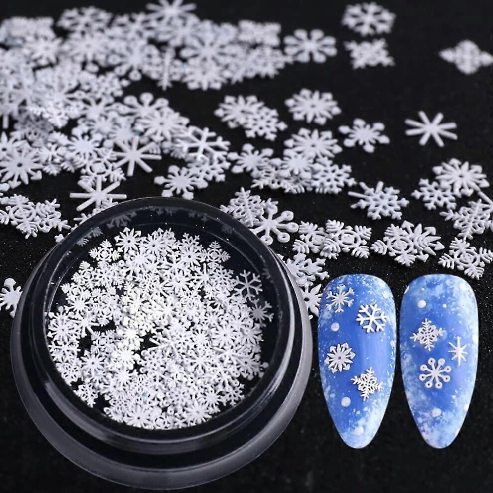 Konhill (As Show, One Size) Christmas Nail Art Glitter Decorations Snowflake Sequins 3D Christmas Nail Decals Diy Nail Accessories Christmas Nail Art Supplies
