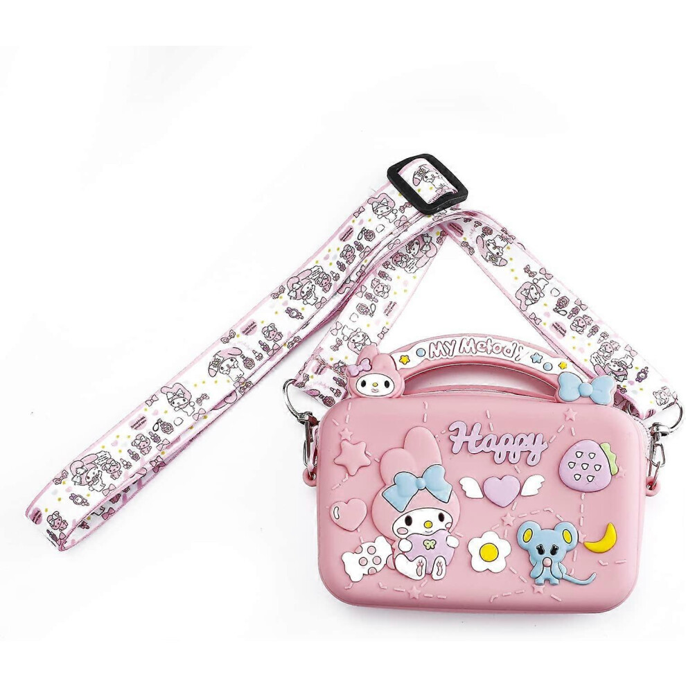 Konhill (As Show, One Size) My Melody Wallet With Lanyard Melody Cross Body Purse Bag Cute Coin Pouch For Girls Women(Wa-My Melody)