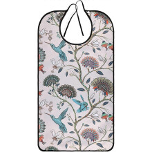 (As show, One size) Adult Bibs Waterproof Dining Bibs Machine Washable Clothing Protectors with Crumb Catcher for Elderly Women
