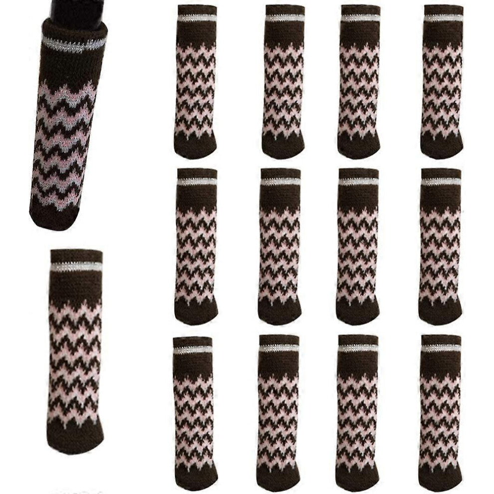 (As show, One size) Chair Socks, 12pcs Furniture Pads High Elastic Floor Protectors Non Slip Chair Leg Feet Socks Covers Furniture Caps Set, Knitted F-image-OPC-PG8BNR6-NEW