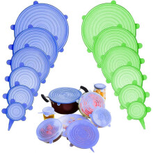 (As show, One size) 12 Pack of Various Sizes BPA-free Silicone Lids Reusable Container Lids Food Covers, Flexible to Fit All Shape of Containers, Durable, Microwave and D