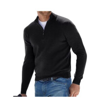 (Noir, M) Pull zipp? pour homme ? manches longues et col zipp?