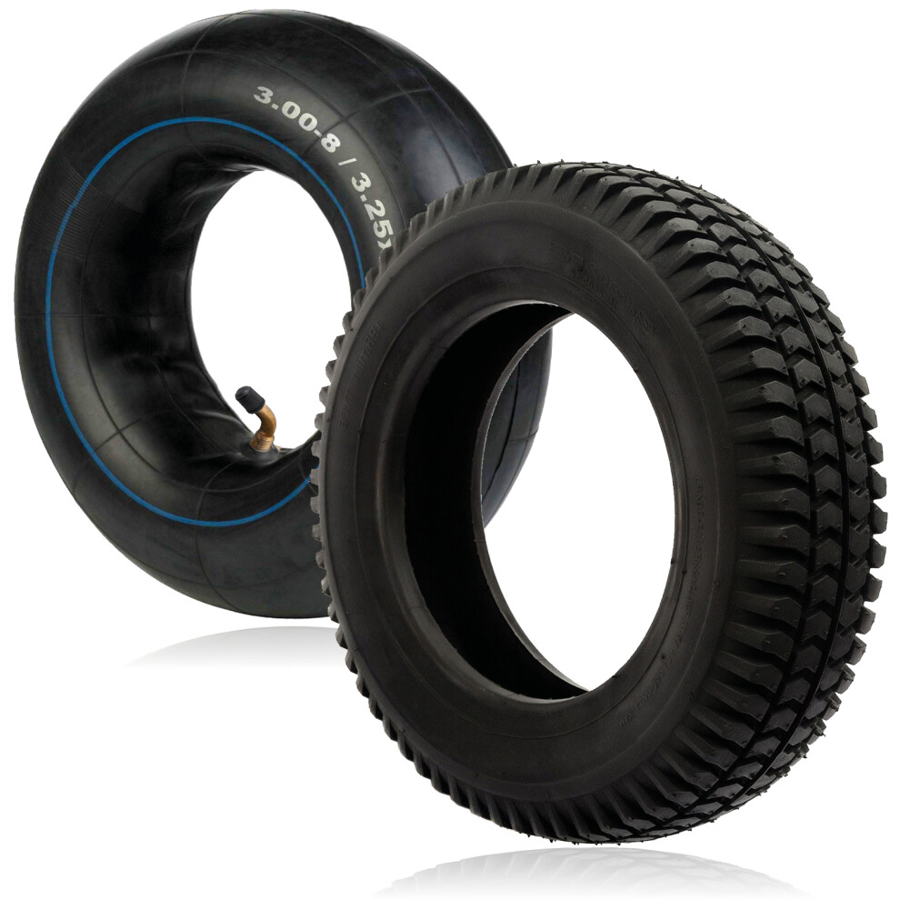 Spares2go Tyre 3.00 X 8 Mobility Scooter For Universal 300X8 + Inner Tube 8 Inch