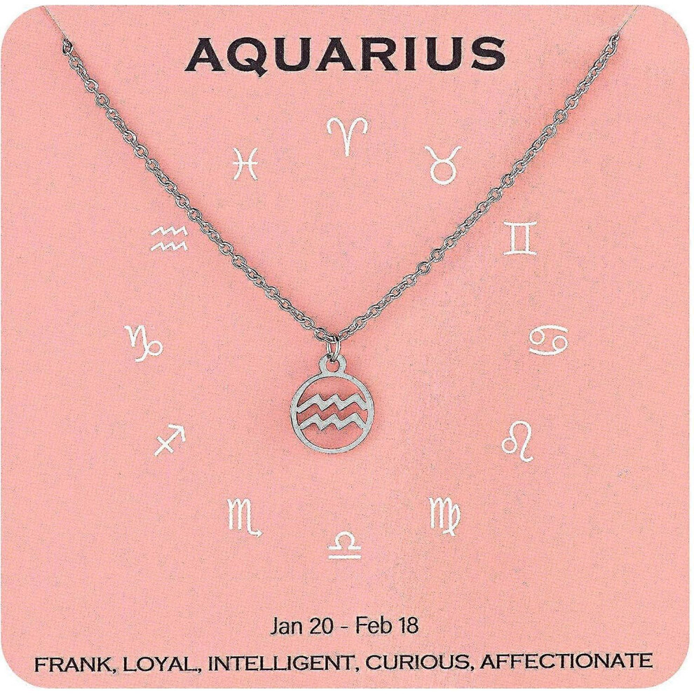 Konhill (As Show, One Size) Htooo Zodiac Necklace Constellation Horoscope Jewelry Birthday For Women Girls