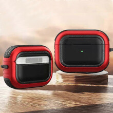 (As show, One size) for Airpod Pro Case,Shockproof AirPods Pro Cover, Cool iPod Pro Case with Keychain for AirPod Pro 2019, Front LED Visible (Red)