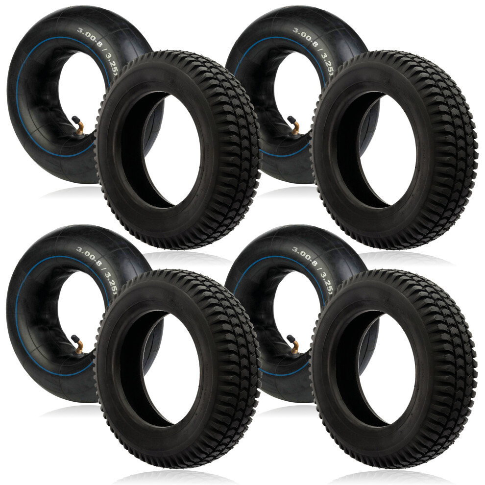 Spares2go Tyre 3.00 X 8 Mobility Scooter For Universal 300X8 X 4 + Inner Tube 8 Inch X 4