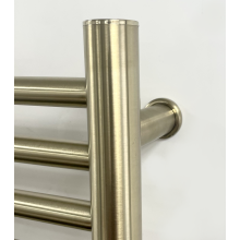(300mm W) Brushed Brass Stainless Steel Electric Towel Rail - 720mm H