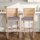 Living And Home (Grey) 2 Pcs Natural Rattan Bar Stools with Backrest 1