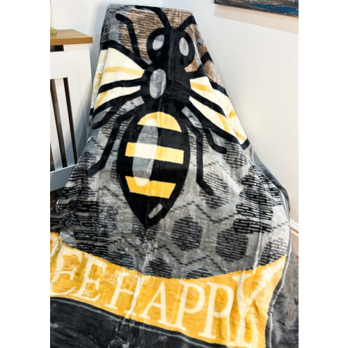 Bee Happy Design Luxury Fleece Blanket 150x200cm